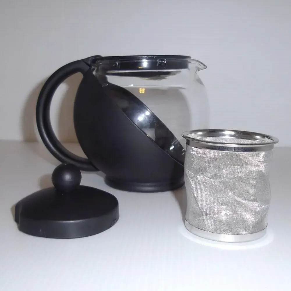 Primula Black Half Moon Infuser Teapot for Loose Tea Leaves